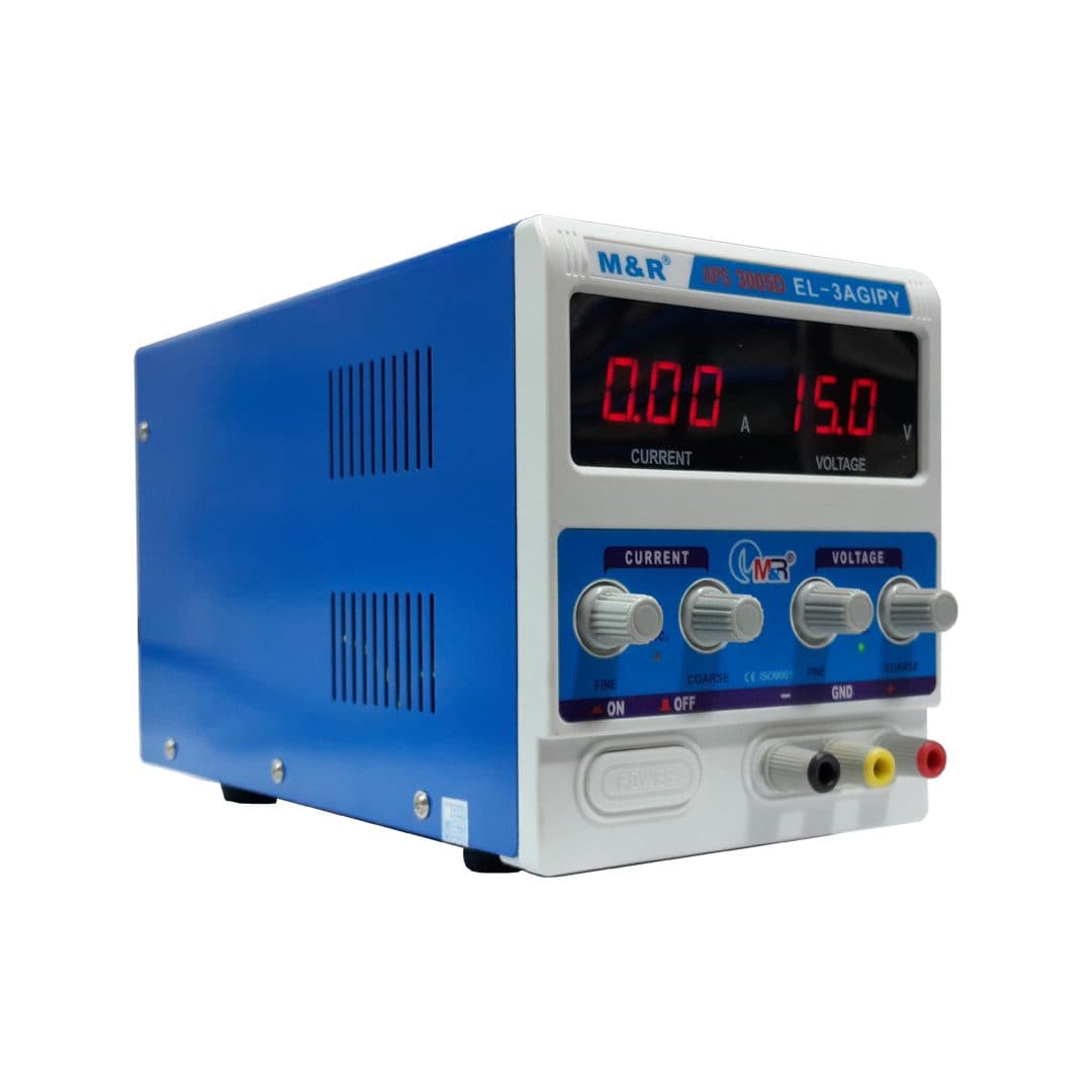 مزود طاقة تيار مستمر منظم M&R طراز APS3005D بجهد 30 فولت وتيار 5 أمبير