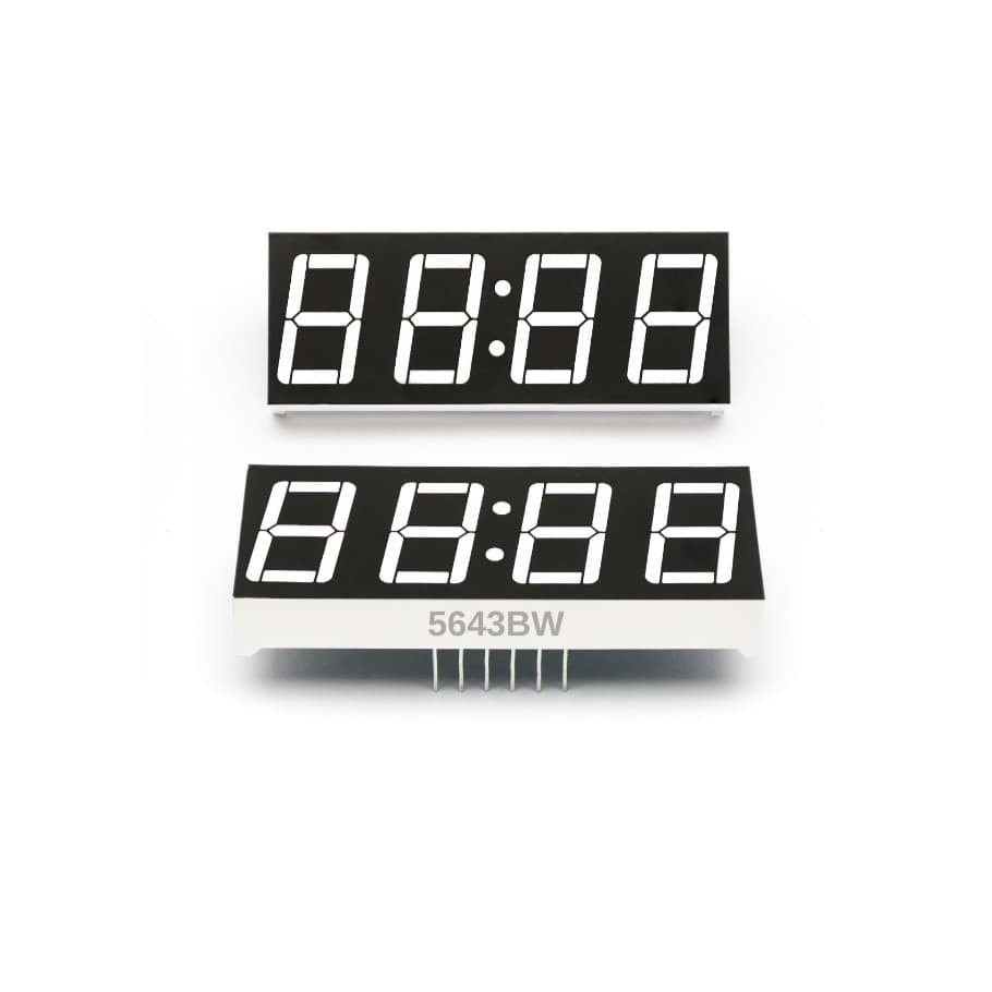 5643BW 4-Digit 0.56-Inch Clock Display, Common Anode, White