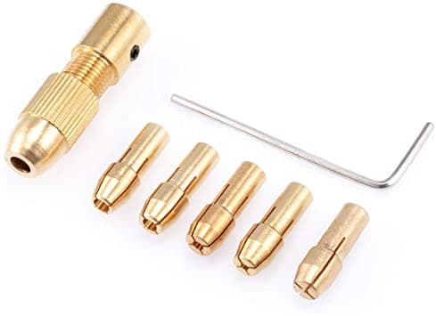 7-Piece Mini Drill Chuck Set for Rotary Tools, 0.5 to 3.0 mm