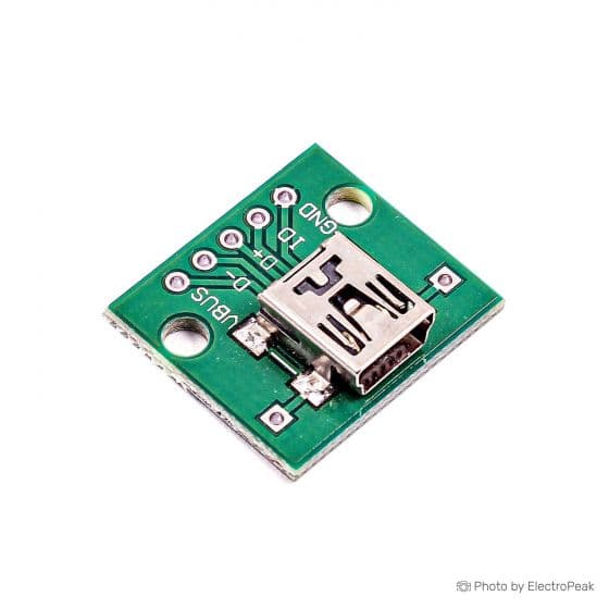 Mini USB Female to DIP Breakout Board 5-Pin Adapter