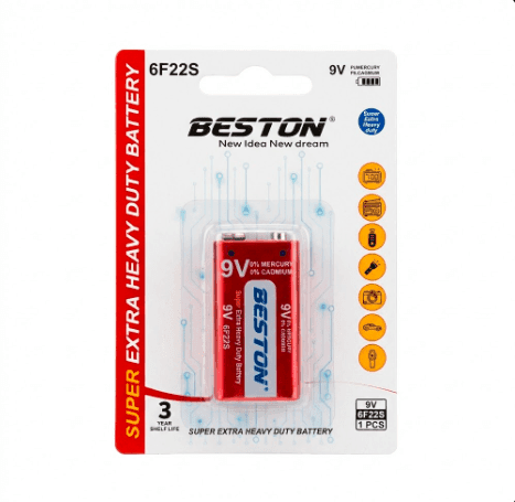 BESTON 6F22S Super Extra Heavy Duty 9V Battery (1 pc)