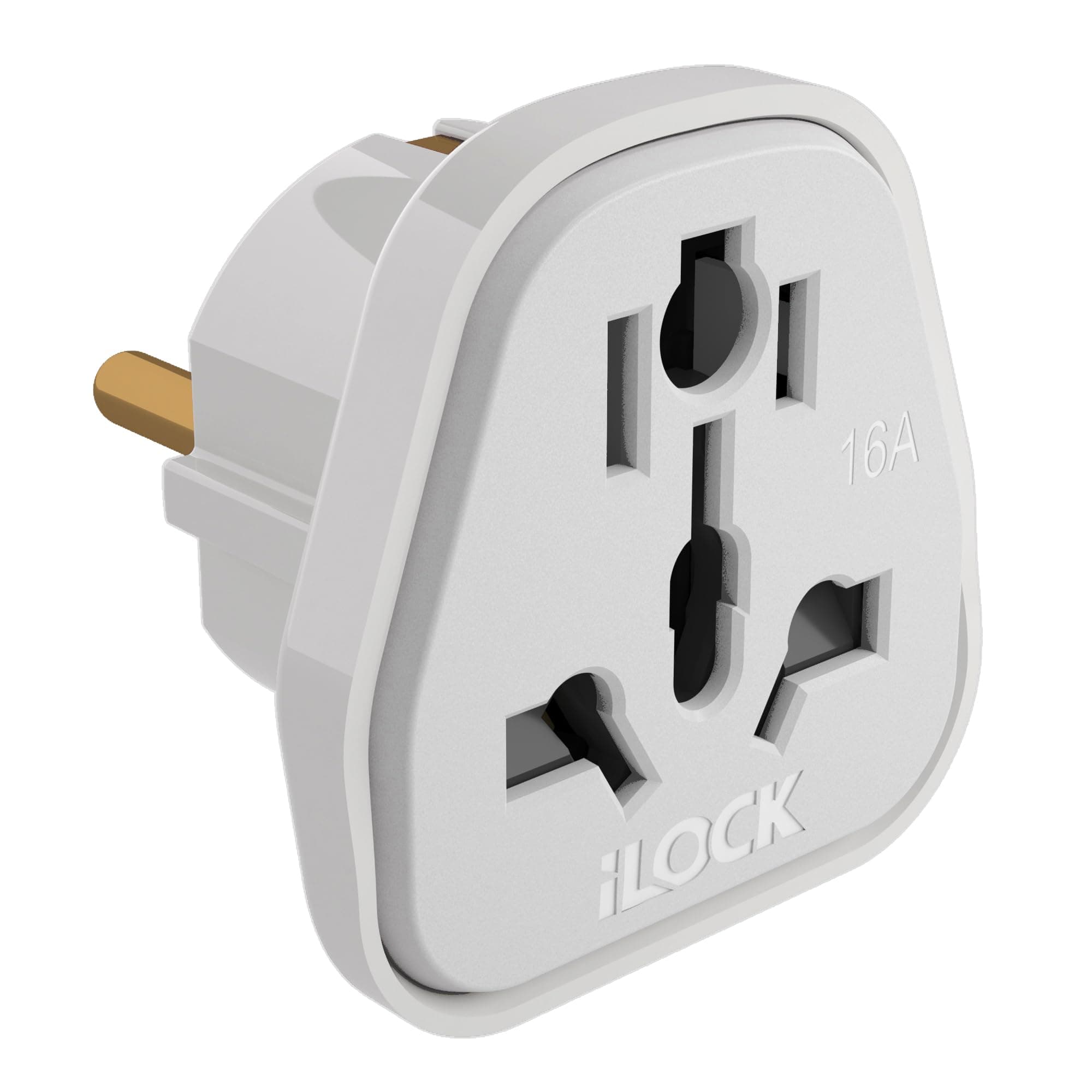 iLock 5004 Universal Travel Plug Adapter 16A 250V 3500W White