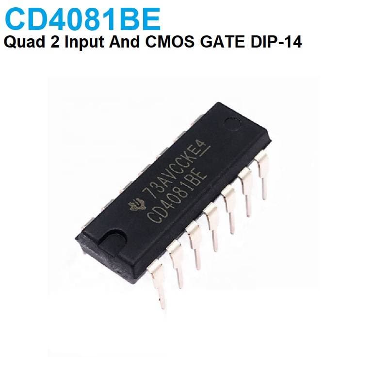 CD4081B Quad 2-Input AND Gate CMOS Logic IC, DIP-14