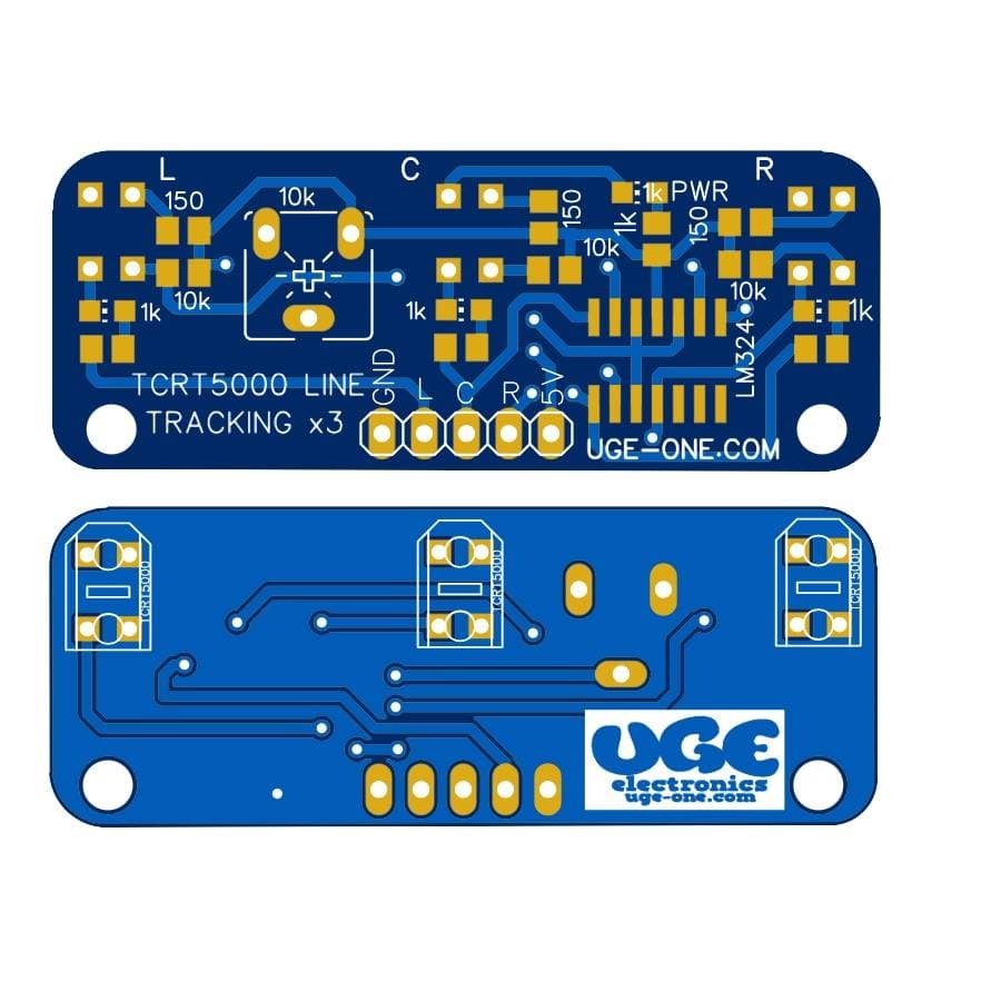 DIY PCB for TCRT5000 3-Channel Line Tracking Sensor Module