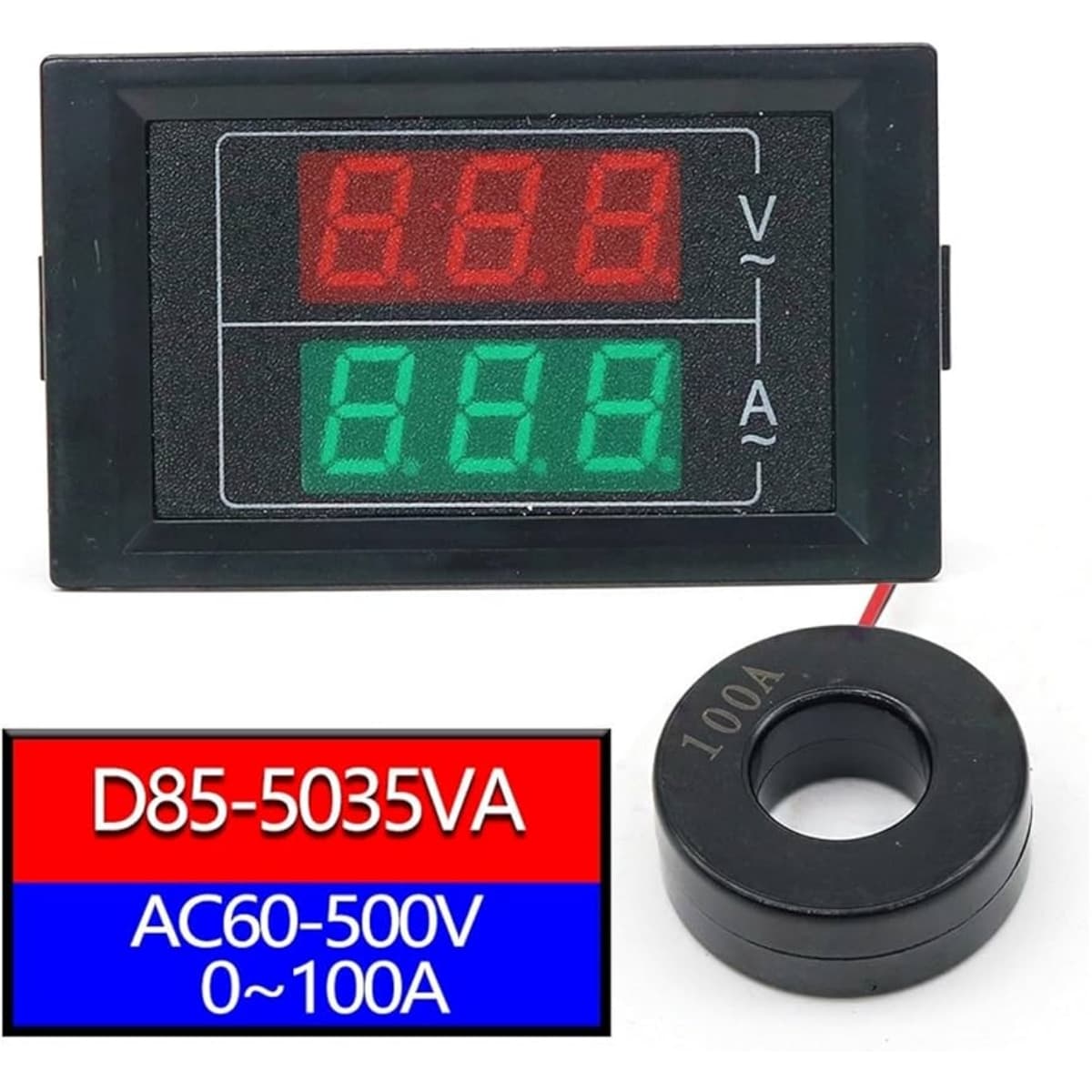 D85-5035VA Digital LED Panel Voltmeter and Ammeter with Current Transformer