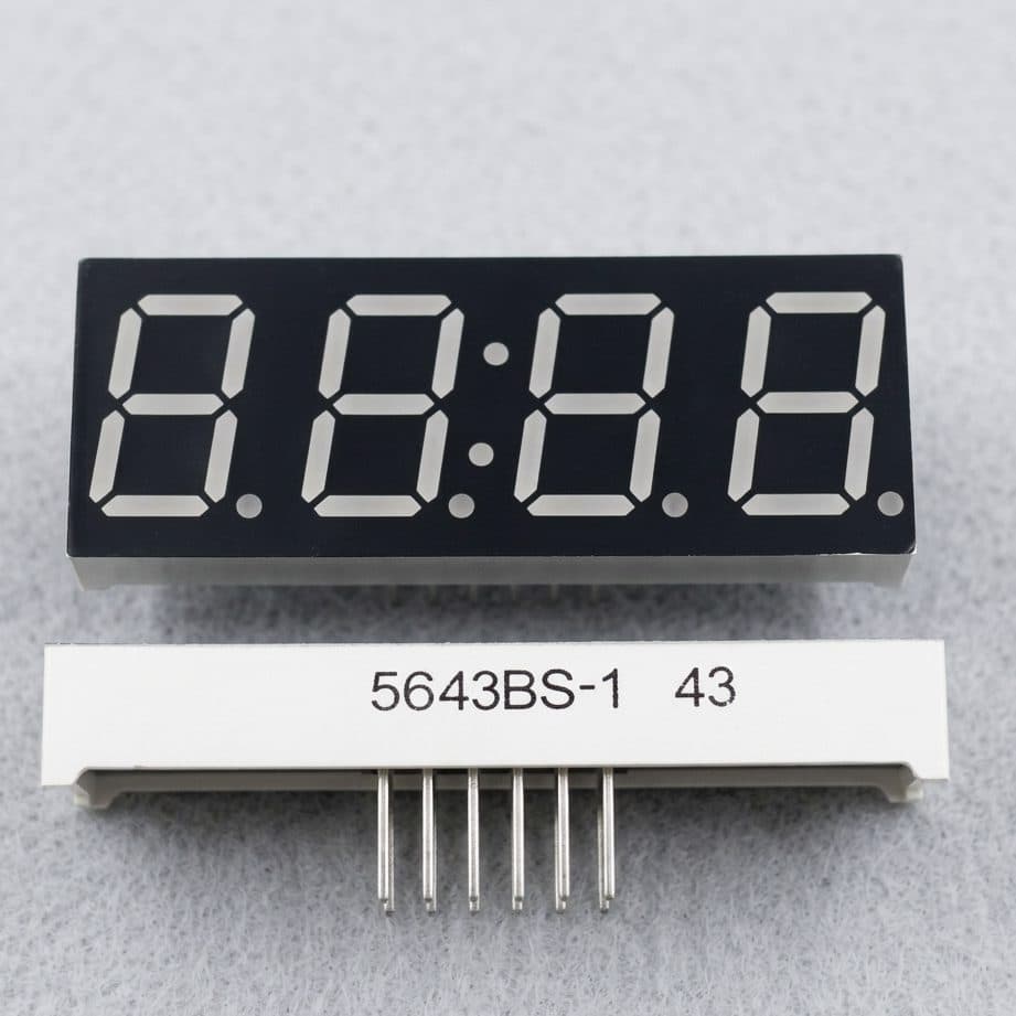 5643BS 4-Digit 0.56 inch 7-Segment Clock Display Common Anode Red