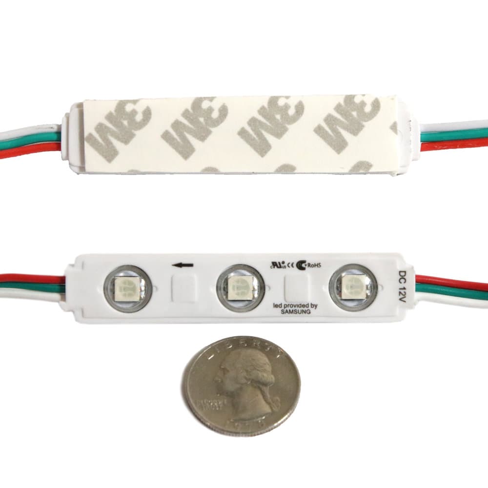 WS2811 Addressable RGB LED Module 12V 3-LED IP67 Waterproof