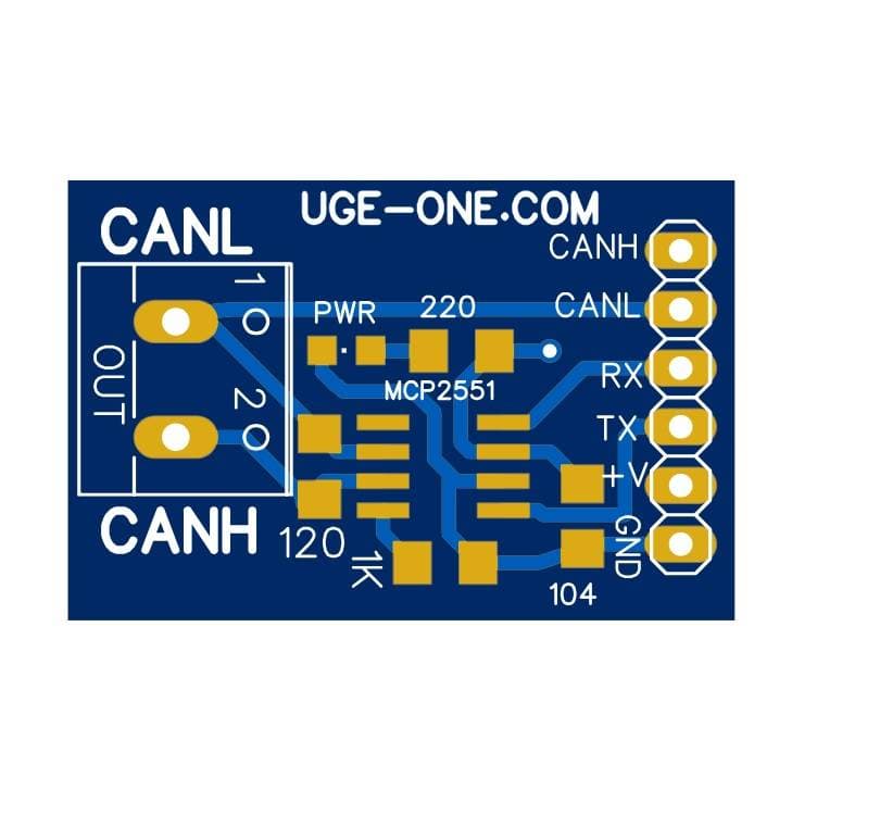 CAN Bus Transceiver PCB for MCP2551, TJA1040, SN65HVD230