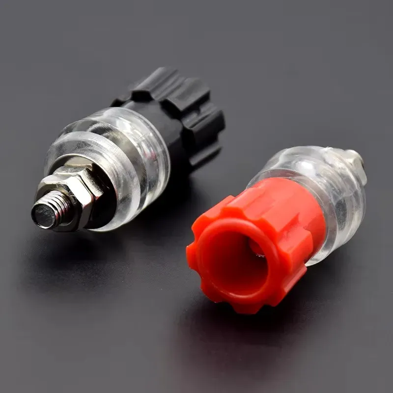 JS-999A Screw-Down Speaker Wire Terminal Connector 5mm, Red and Black
