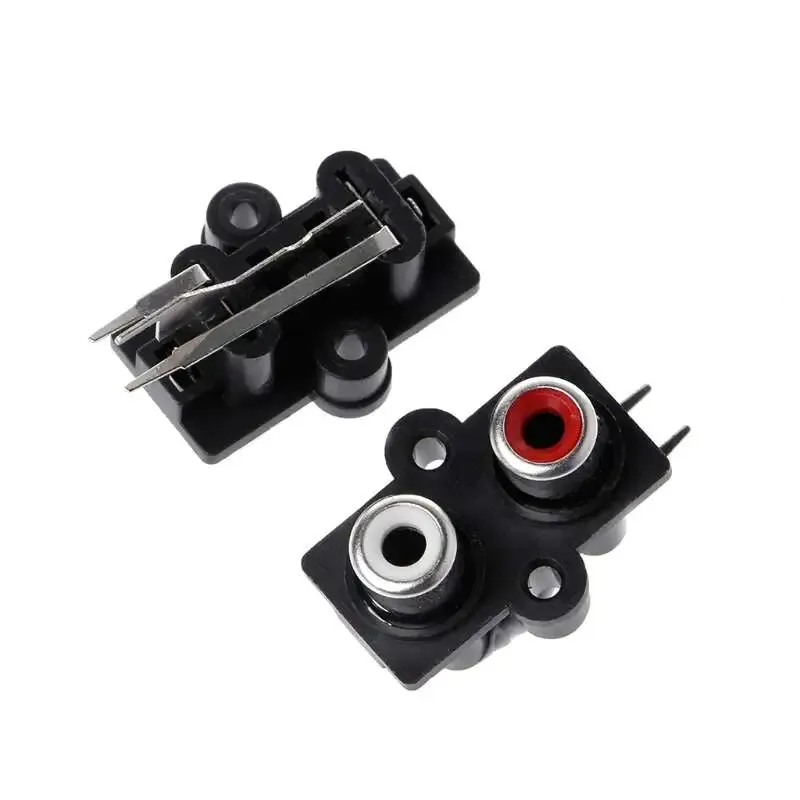 RCA Jack Female Audio Connector 2-Port PCB Vertical