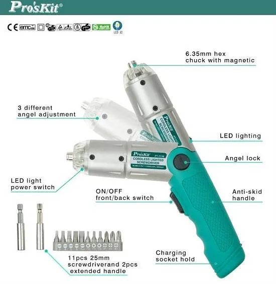 PT-1136G 3.6 V Cordless Collapsible Mini Screwdriver