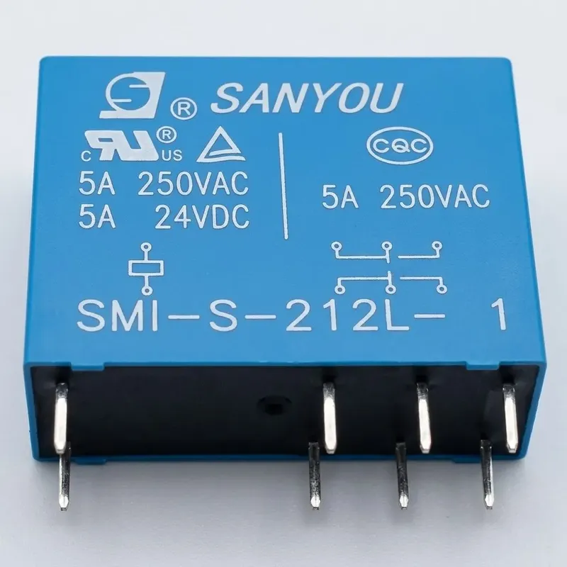 SMI-S-212L1 Power Relay DPDT 5A 250VAC, 8-Pin PCB Mount