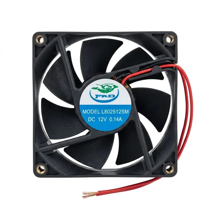 مروحة تبريد DC موديل L802512SM بجهد 12 فولت وأبعاد 80×80×25 مم