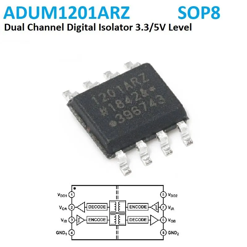 ADUM1201ARZ Dual-Channel 25 Mbps Digital Isolator