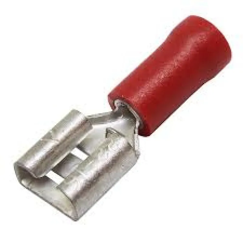 Insulated Female Blade Crimp Terminal FDD1.25-250, Red