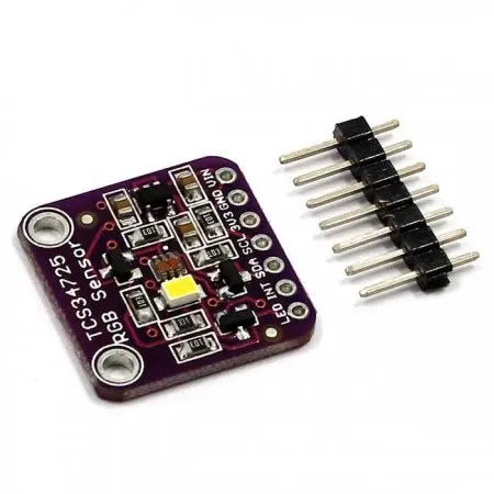 حساس ألوان RGB بشريحة TCS34725 ومرشح IR ومصباح LED أبيض