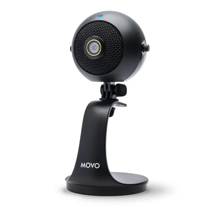 MOVO 1080p Webcam with Built-in Microphone, Black