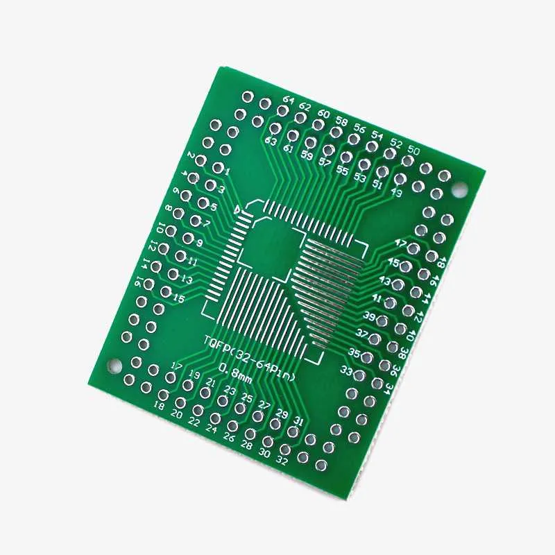 SMD Breakout Adapter PCB for TQFP 32-64 Pins (0.8mm Pitch)