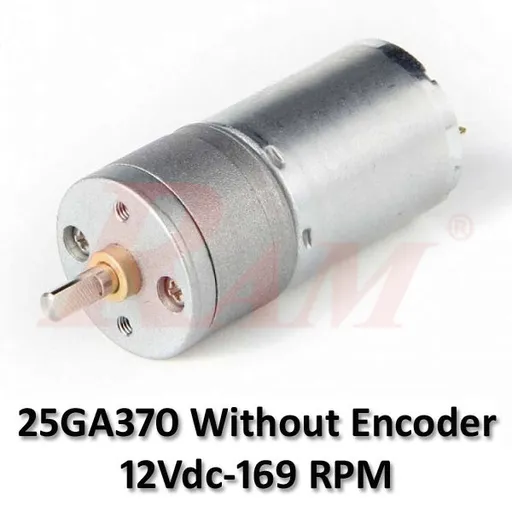 25GA370 DC Geared Motor 12Vdc 169 rpm, No Encoder, 4mm Shaft