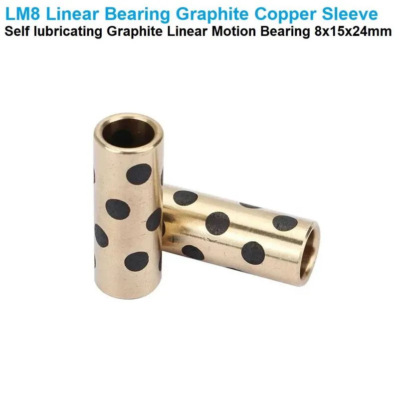 محب حركة خطية LM8UU ذاتي التزييت بالجرافيت 8×15×24 مم