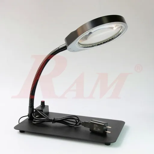 PD-032C Glass 10X Desk Magnifier with Adjustable LED