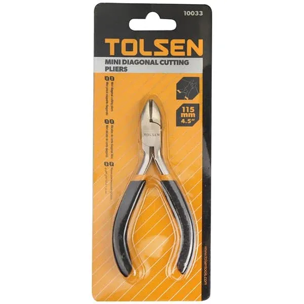 قاطع جانبي صغير من TOLSEN بمقبض أصفر وأسود