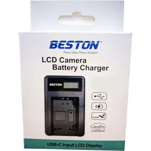 BESTON LP-E10 Dual Battery Charger with LCD for Canon, Micro USB