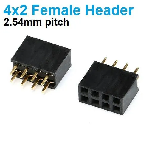 Female Pin Header 2x4 Straight 2.54mm for ESP8266 and NRF24L01