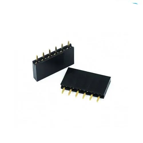 2.54mm 1x6 Female Single-Row Pin Header Strip, Through-Hole