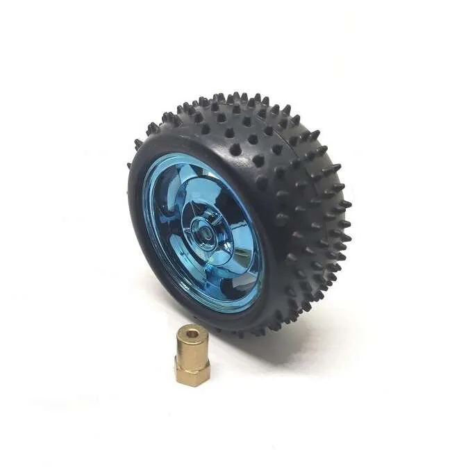 Robot Wheel 65x26mm Blue with 4mm Metal Hex Coupler