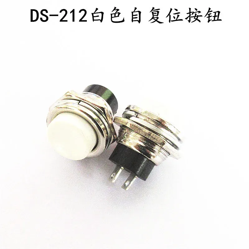 Round Momentary Push Button 16mm 2-Pin White (NO)