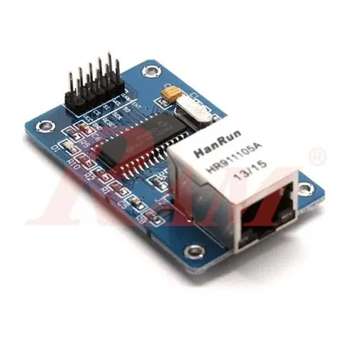 وحدة إيثرنت ENC28J60 بواجهة SPI ومقبس RJ45 لـ Arduino
