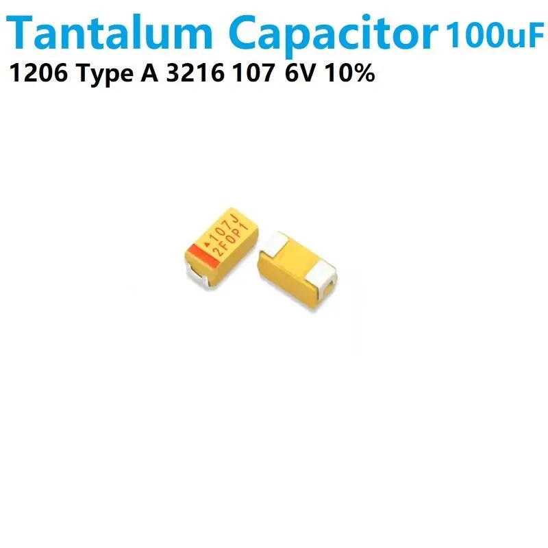 100uF 6V Solid Tantalum SMD Capacitor, 1206 Type A (3216)
