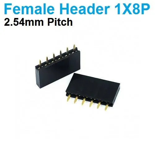 1x6 Female Straight Pin Header 2.54mm Pitch Connector