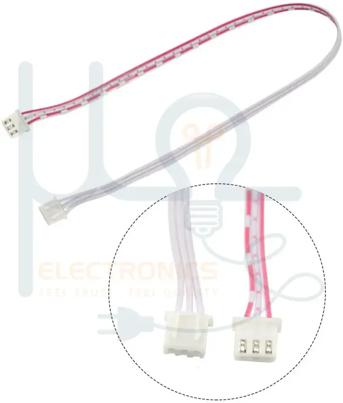 JST XH 2.54 3-Pin Cable, Female to Female, 30 cm, White