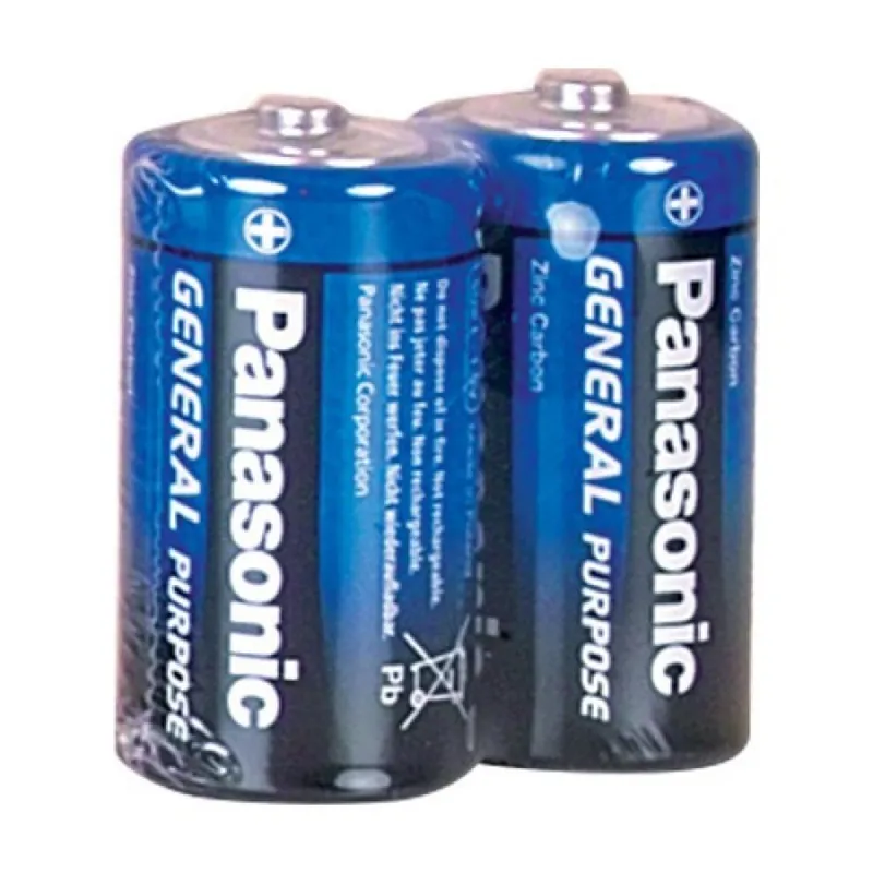 Panasonic 1.5V D Zinc-Carbon Battery 2 Pcs