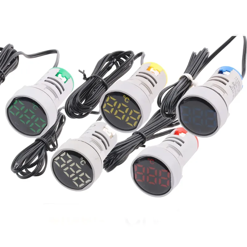AD101-22TM 22mm Round Indicator Light Thermometer (Yellow/Green)
