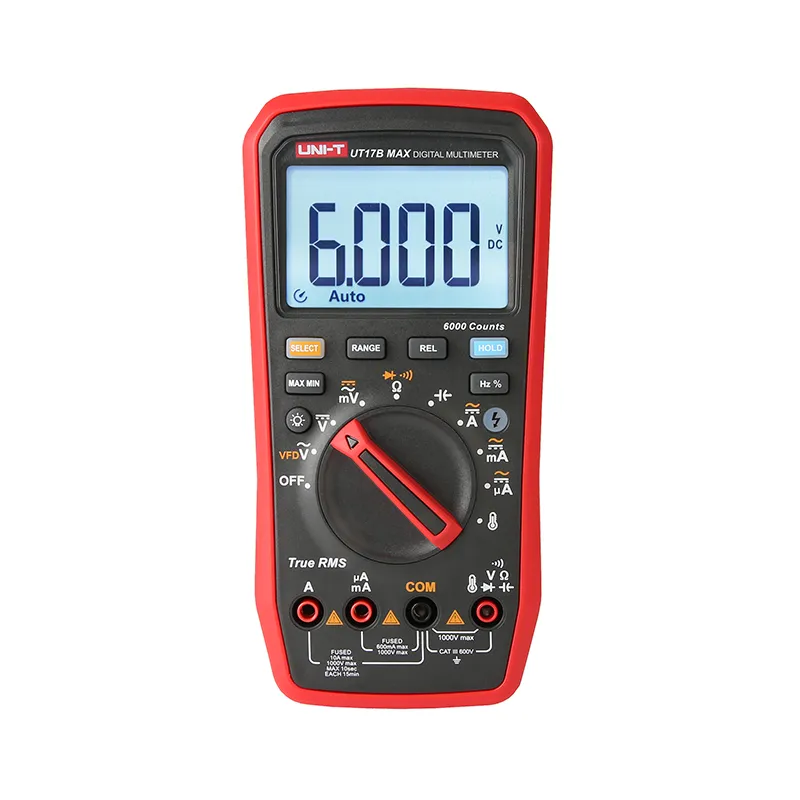 UNI-T UT17B MAX True RMS Digital Multimeter 6000 Count CAT III 600V
