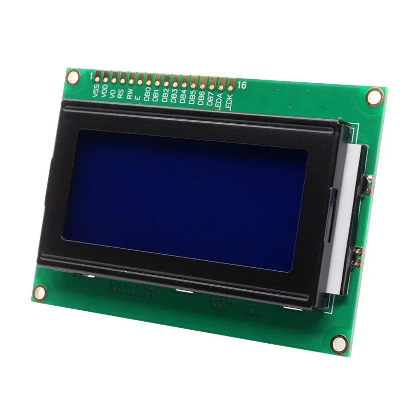 شاشة LCD حروف 16×4 موديل 1604A بمتحكم KS0066U وإضاءة خلفية خضراء أو زرقاء