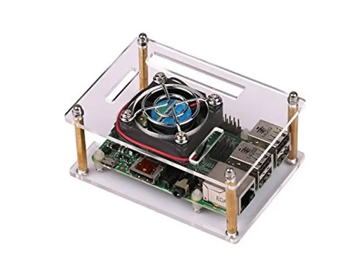 علبة أكريليك مع مروحة خارجية لـ Raspberry Pi 3B/3B+