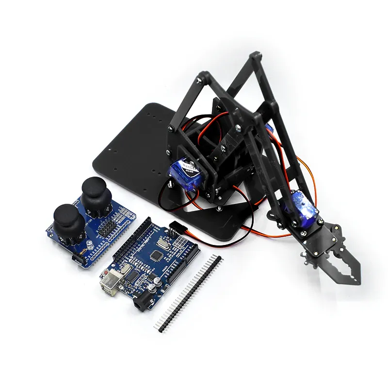 DIY 4-DOF Acrylic Robot Arm Kit with SG90 Servos & Arduino Uno