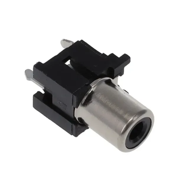 RCA Female Jack Connector 2-Pin PCB Straight Black