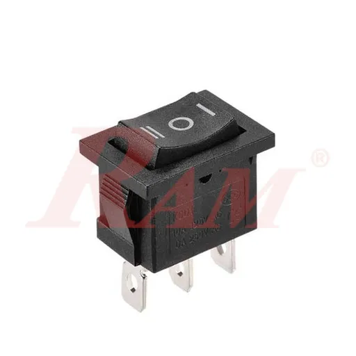 مفتاح روكر SW4 ثلاثي الأوضاع ON/OFF/ON بثلاثة أطراف 6 أمبير 250 فولت