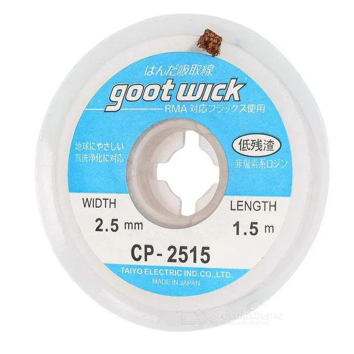 شريط شفط اللحام goot CP-2515 عرض 2.5 مم وطول 1.5 متر