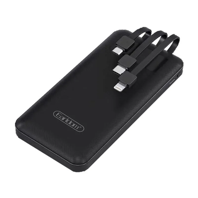 Earldom PB41 10000mAh Power Bank with LCD and 3 Output Cable – ET-PB41