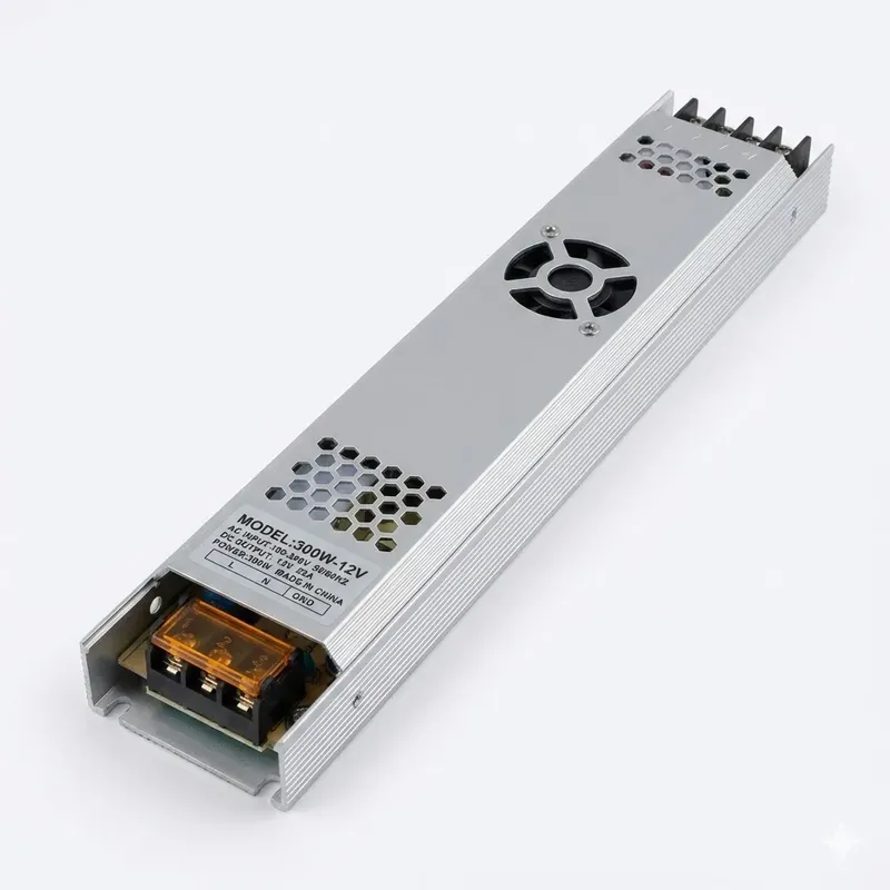 Slim Metal Power Supply 12V 25A 300W (AC 190–240V)