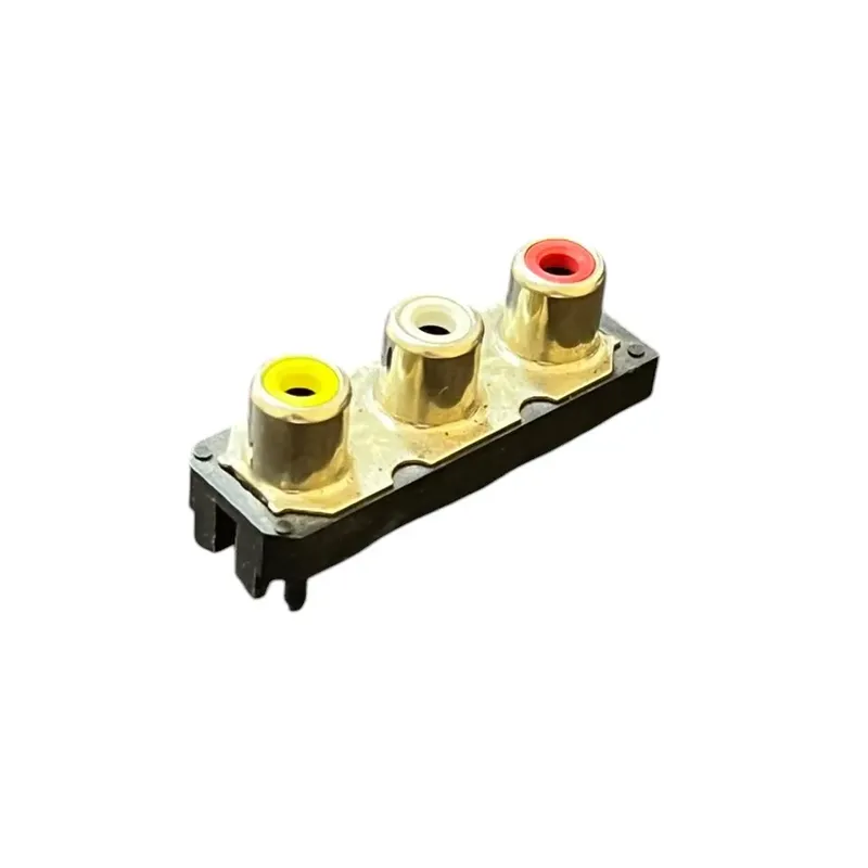 RCA Female Panel Mount Audio Jack 3-Port (Yellow, White, Red)