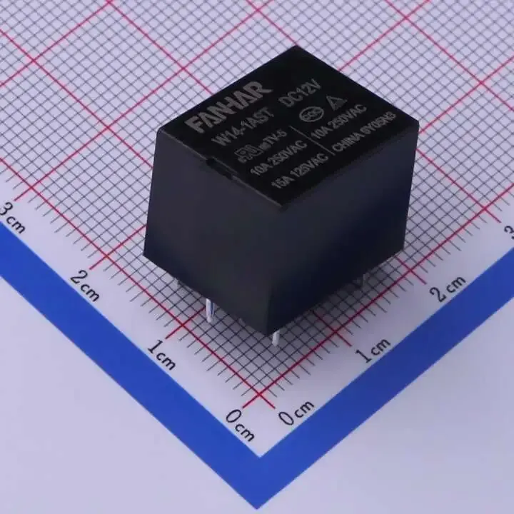 FANHAR W14-1AST-DC12V Power Relay 10A 4-Pin, DC 12V Coil