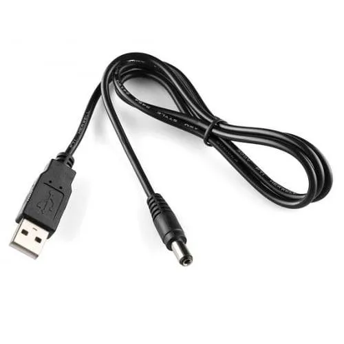 USB to 5.5x2.1mm Barrel Jack Power Cable (5V, 75 cm)