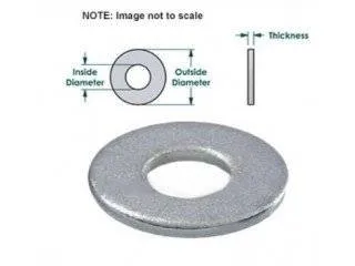 M8x17x1 Flat Washer, Galvanized Steel